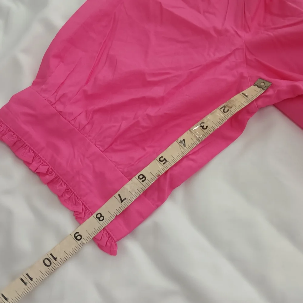 J. Crew Hot Pink Ruffle Tiered Mini Dress